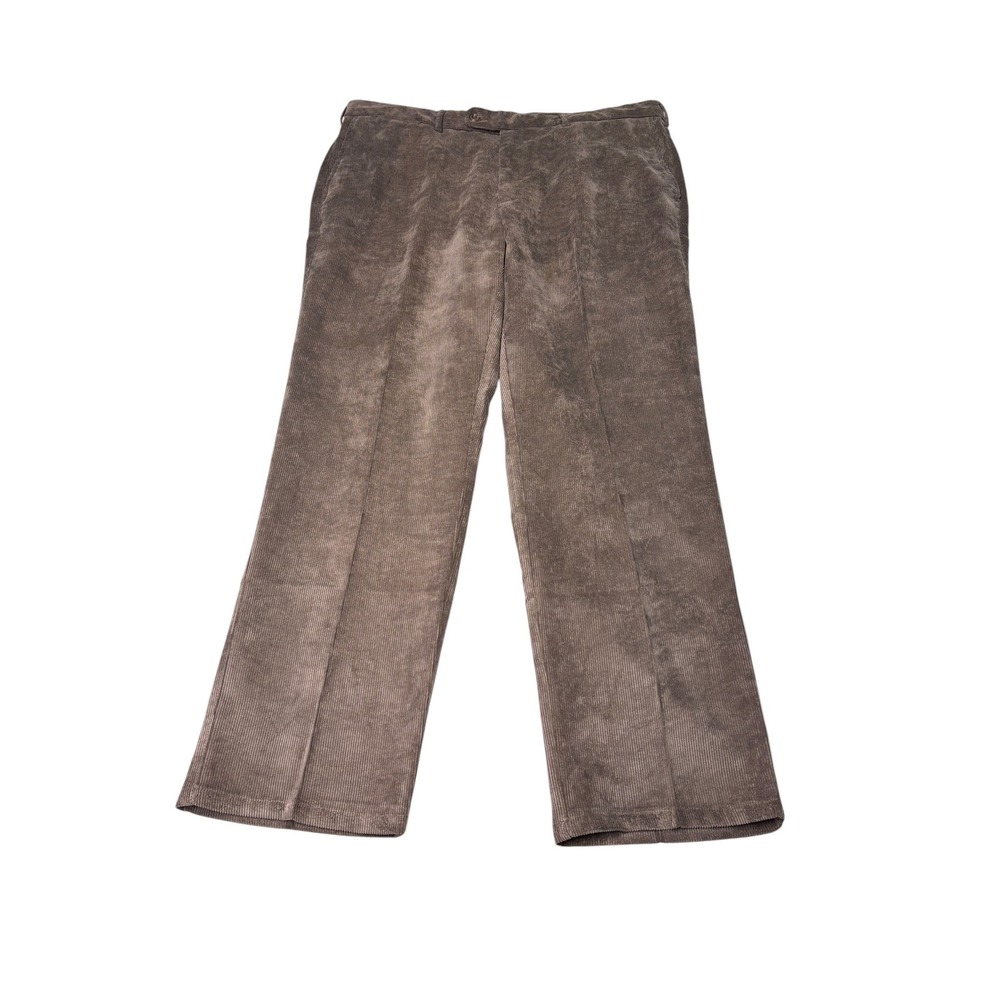 Peter Millar Nanoluxe Brown Corduroy Pants Mens 40X31 Flat Front Trousers